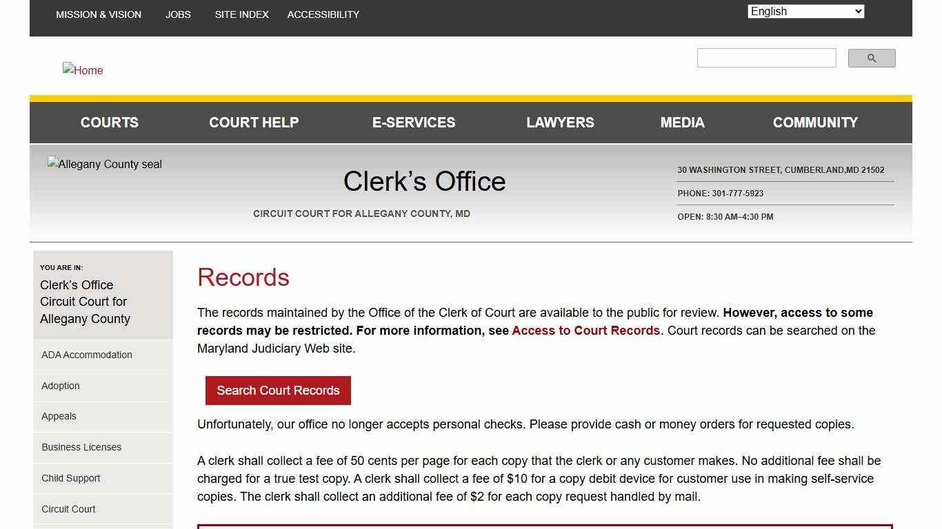 Records Maryland Courts